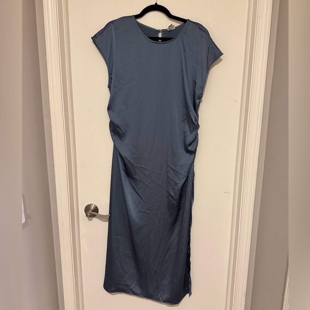 Women's Satin Flutter Short Sleeve Maxi A-Line Dress by A New Day